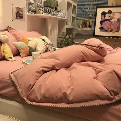 

Winter Full Comforter Sets Cotton Twin Cute Kids Boy Luxury Bedding New Lace Nordic Korean Neutral Jogo De Cama Bed Covers Sets