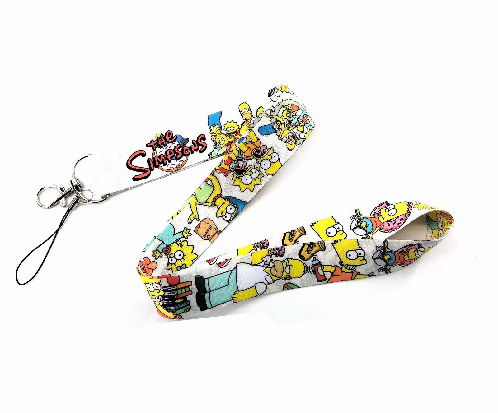 Disney Disney Simpsons TV Show Keychain Tags Strap Neck Lanyards For Keys ID Card Pass Gym Mobile Phone USB Badge DIY Hang Rope