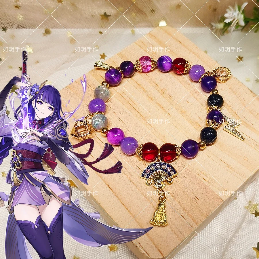

Game Genshin Impact Raiden Shogun Cosplay Character with The Same Bracelet Violitde Ambitus Anime