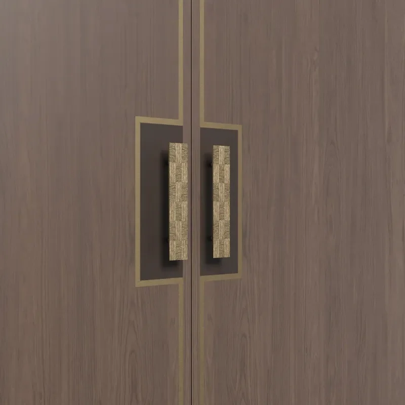 High-end hotel design door handle spot aluminum alloy glass door handle antique copper gold handle