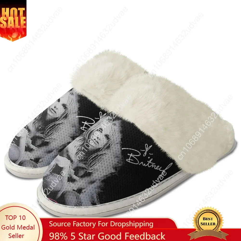

B-Britneys S-Spears Plush Slippers Keep Warm Shoes Mens Womens Home Cotton Bedroom Customized Thermal Lightweight Slipper DIY