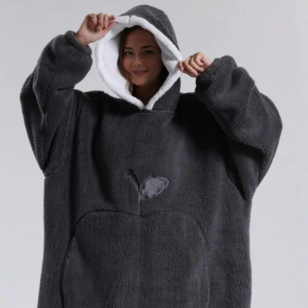 بطانية شتوية رداء حمام مع جيب كبير سميك على الوجهين بيجامة فضفاضة للاحتفاظ بالحرارة كم حماية كاملة بطانية #5