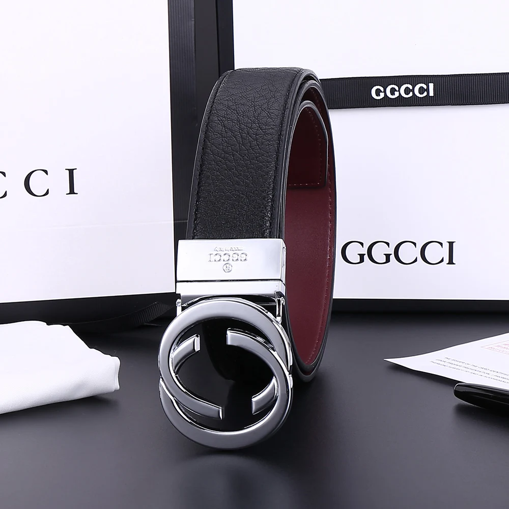 2024 Fashionable Light Luxury High-end Belt Metal Retro Letter Simple Design Trendy and Versatile Business Belt