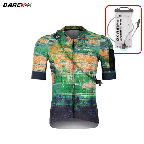 DAREVIE Maillot de ciclismo para hombre, secado rápido, antideslizante, nivel profesional, paquete de hidratación, Jersey de ciclismo suave de 4 bolsillos para hombre