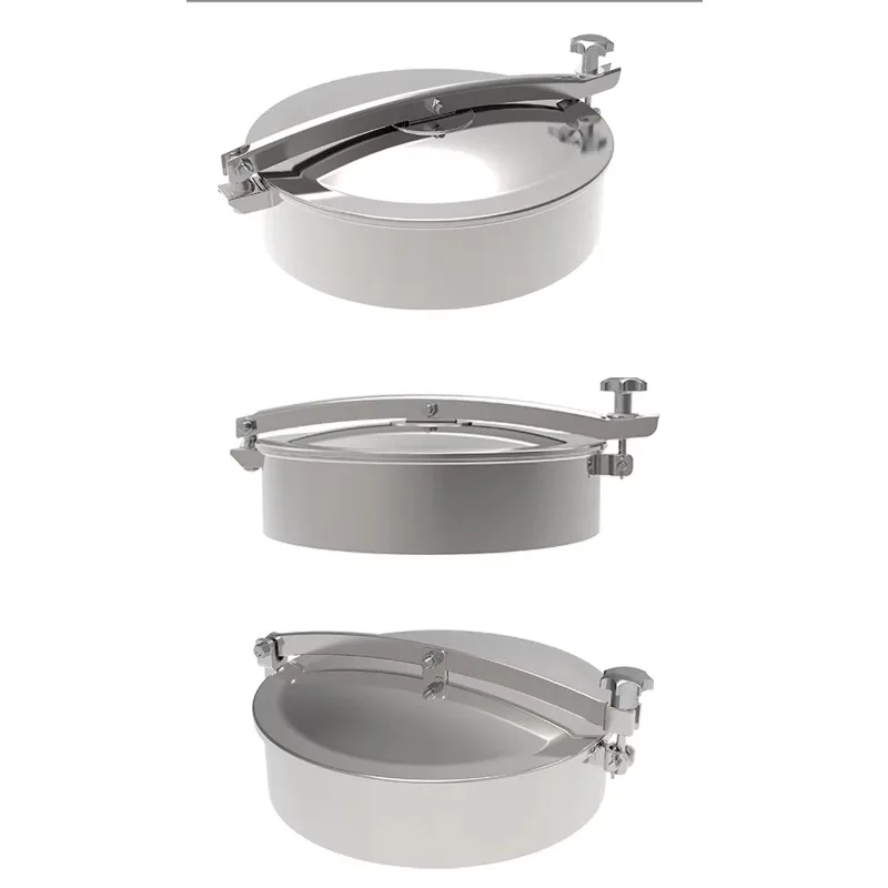 2026CNJS High 80mm Manhole Cover Sanitary Stainless Steel Round Hatch 300mm Diameter for Tanks Fabrication Services Product