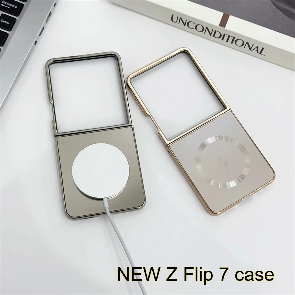 

Роскошный матовый жесткий чехол AG для Samsung Galaxy Z Flip 7 6 5 4 3 Flip7 2025 года для Magsafe Magnetic Wireless Charging Cover