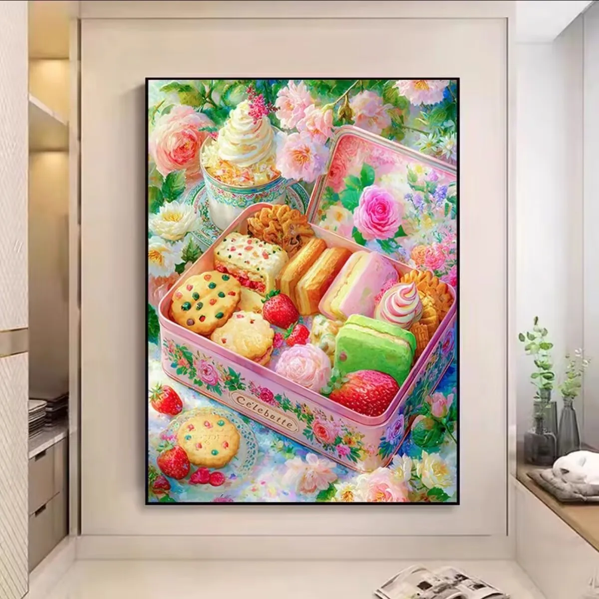 

14CT 9CT десертный набор с принтом, вышивка крестиком, набор для рукоделия «сделай сам», поделки с иглами, нитки