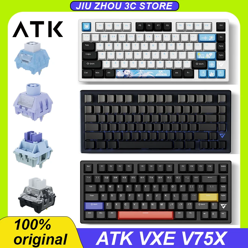 

Atk Vxe V75x Mechanical Keyboard Aluminum Alloy Top Cover Bluetooth Wireless Three Mode 75% 80keys Hot Swap Gasket Game Keyboard