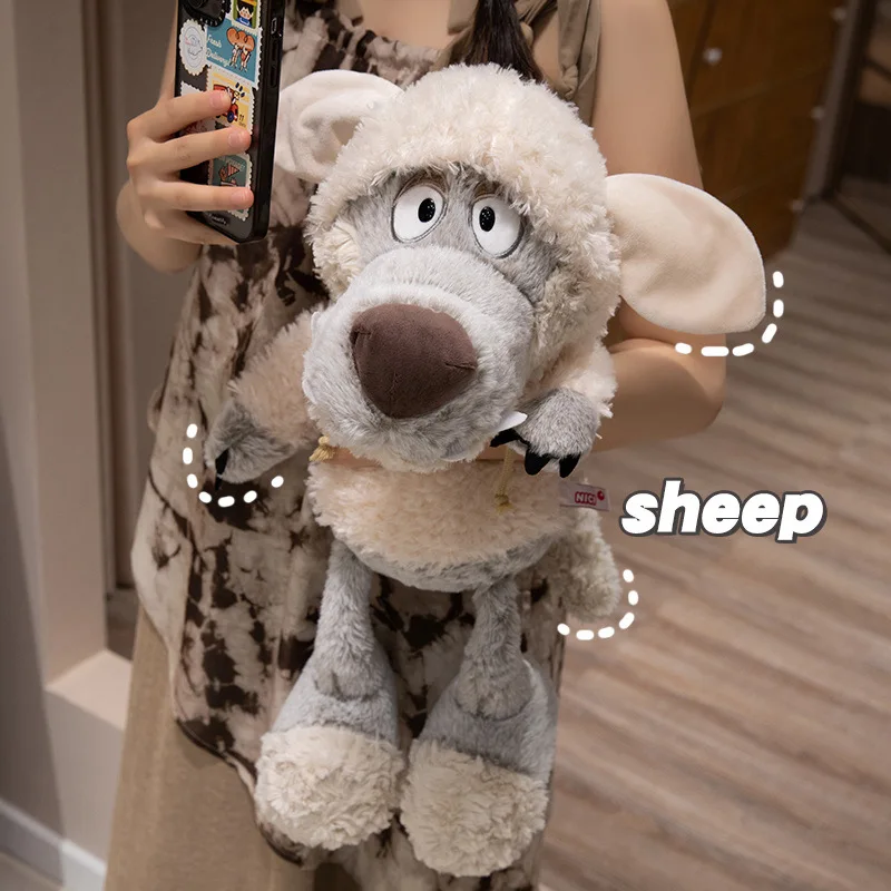 Cute A Wolf in sheep's clothing Plush Toy Sleepy Sheep Doll Forest Family Muppets Sleep Pillow Toys for Kids Birthday Gift