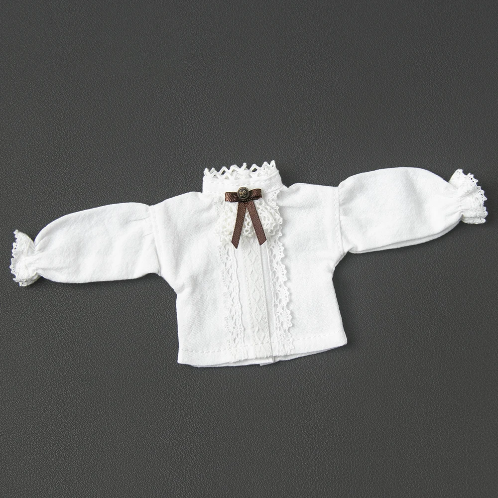 Blyth Clothes Fashion Lace Bow Long Sleeve Shirt Overalls Pants Set for Ymy Licca Azones Ob22 24 27 Ker YMY Doll Accessories