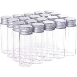 20 Pack 15ml/0.5oz Glass Bottles Sample Vials with Screwed Aluminum Caps for Wishing Message Bottle Sample Liquid Arts & Crafts