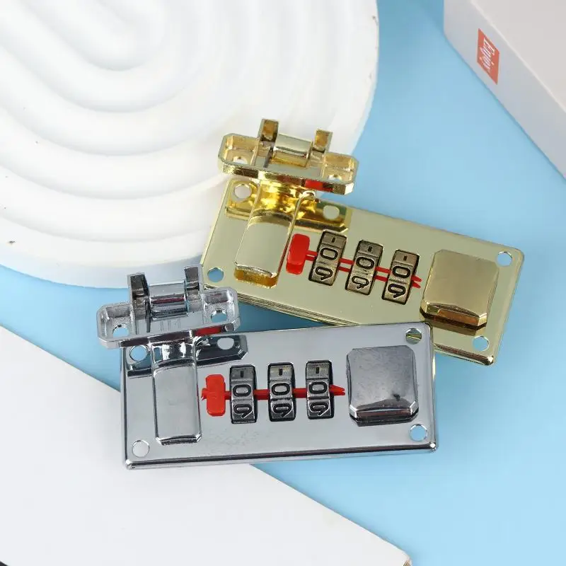 3-Digit Combination Lock 65*29mm Password Lock Latch Keyless Jewelry Wooden Box Fixed Lock Suitcase Coded Locks Hardware