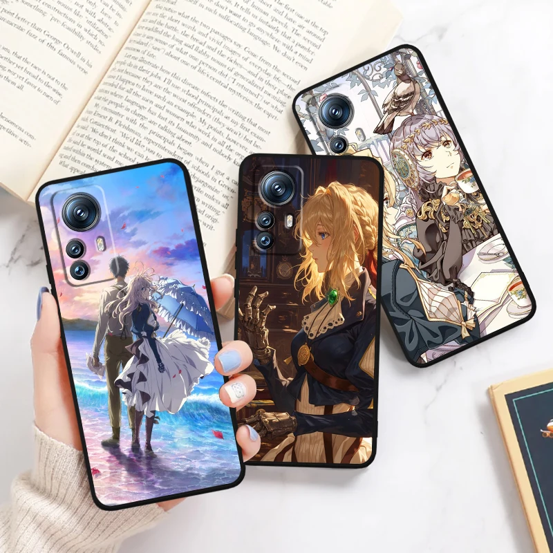 Violet Eternal Garden Cool For Xiaomi Mi Poco F5 F4 F3 X6 X5 X4 X3 M6 M5 M5S M4 M3 C65 Pro GT NFC 5G Black Back Phone Case