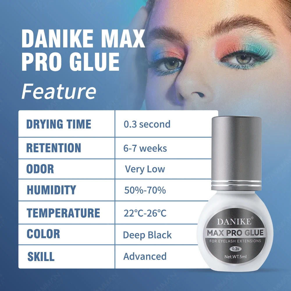 5Bottles 5Ml DANIKE Extra Strong Adhesive for False Eyelash Fast Drying 0.3S Lash Extensions Glue Professional Lash Supplies