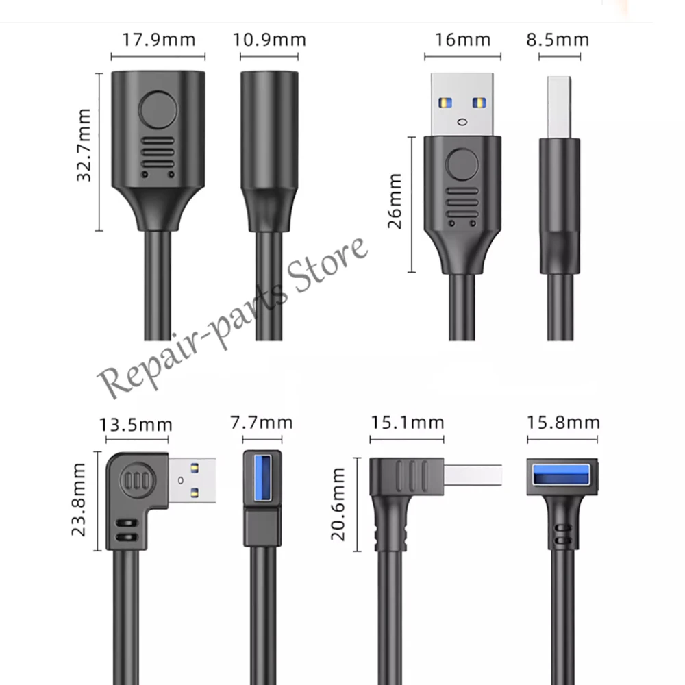 1PCS USB 3.0 Extension Cable With On/off Male Female Small Fan Desk Lamp Dash Cam Data Power Supply Line 90 Degrees 1M