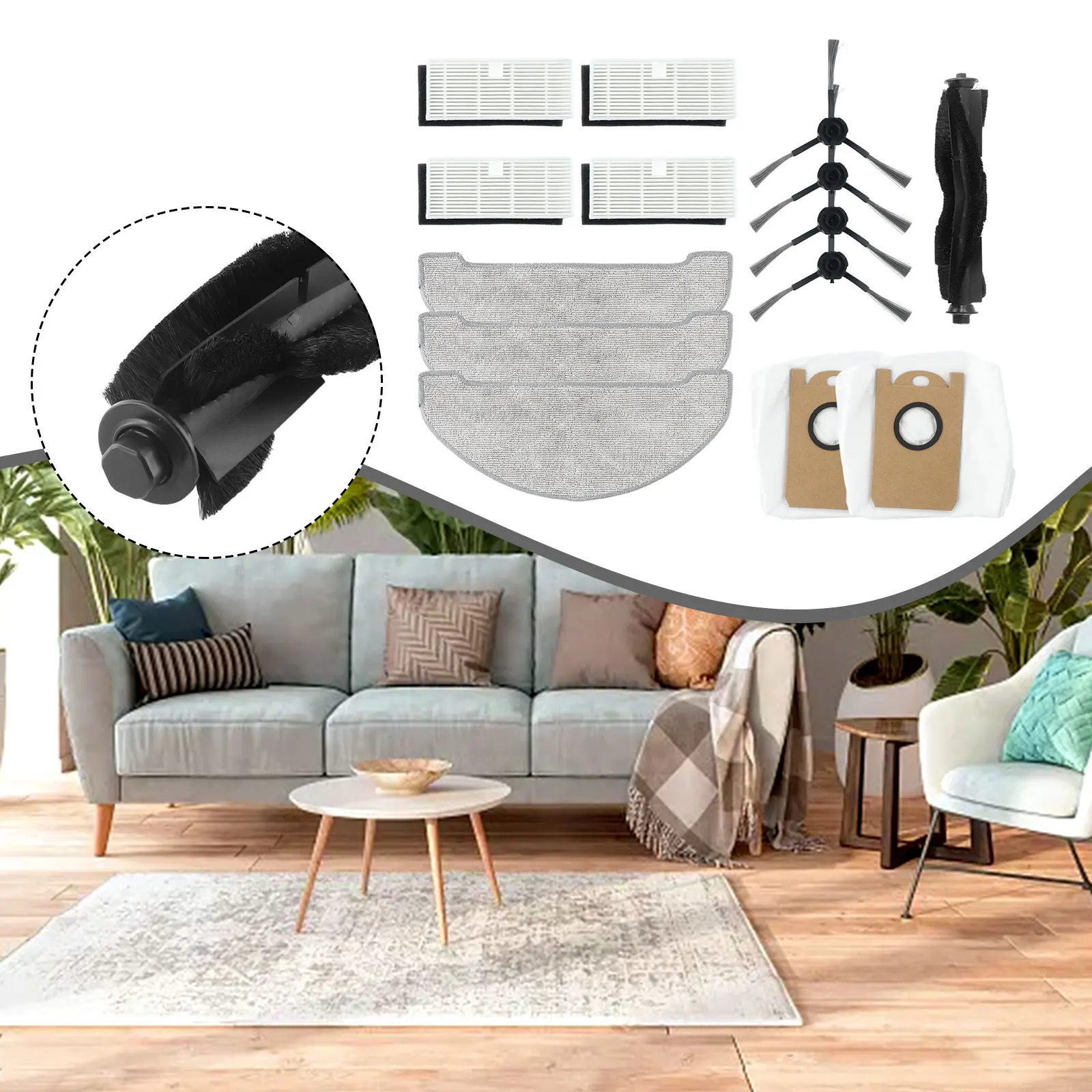 

Comprehensive Accessory Set for HONITURE For Q6 Pro & For Laresar For L6 Pro Includes Main Brush Mop Pads Dust Bags & Filters