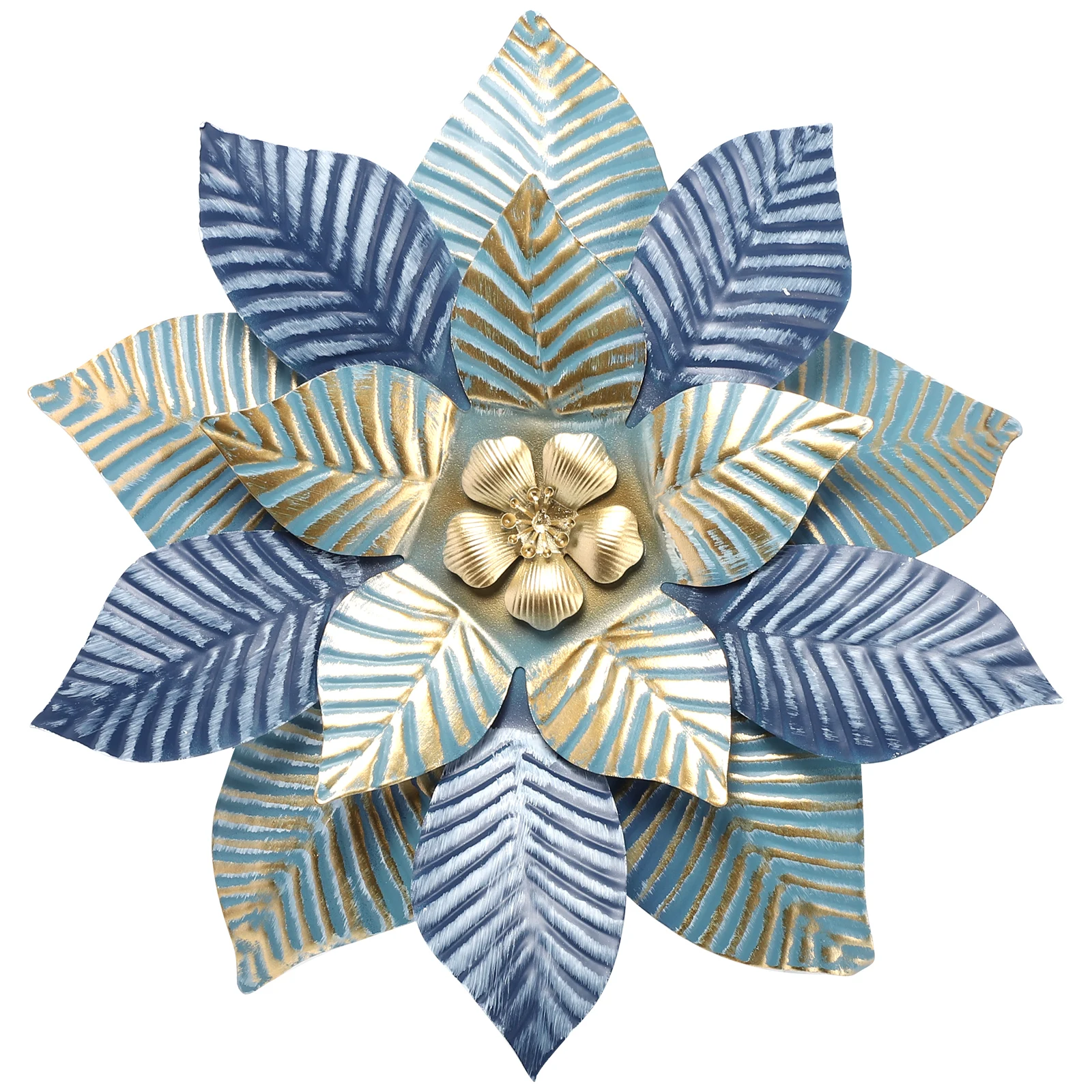 

Iron Wall Art Decor Metal Flower Sculpture Rust-Resistant Outdoor Garden Decor Delicate Flower Pendant Household Wall