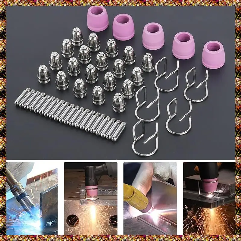 

BTCL 50-комплектный комплект расходных материалов для плазменной резки AG60P включает насадки и насадки для резака — совместим с AG60, WSD60