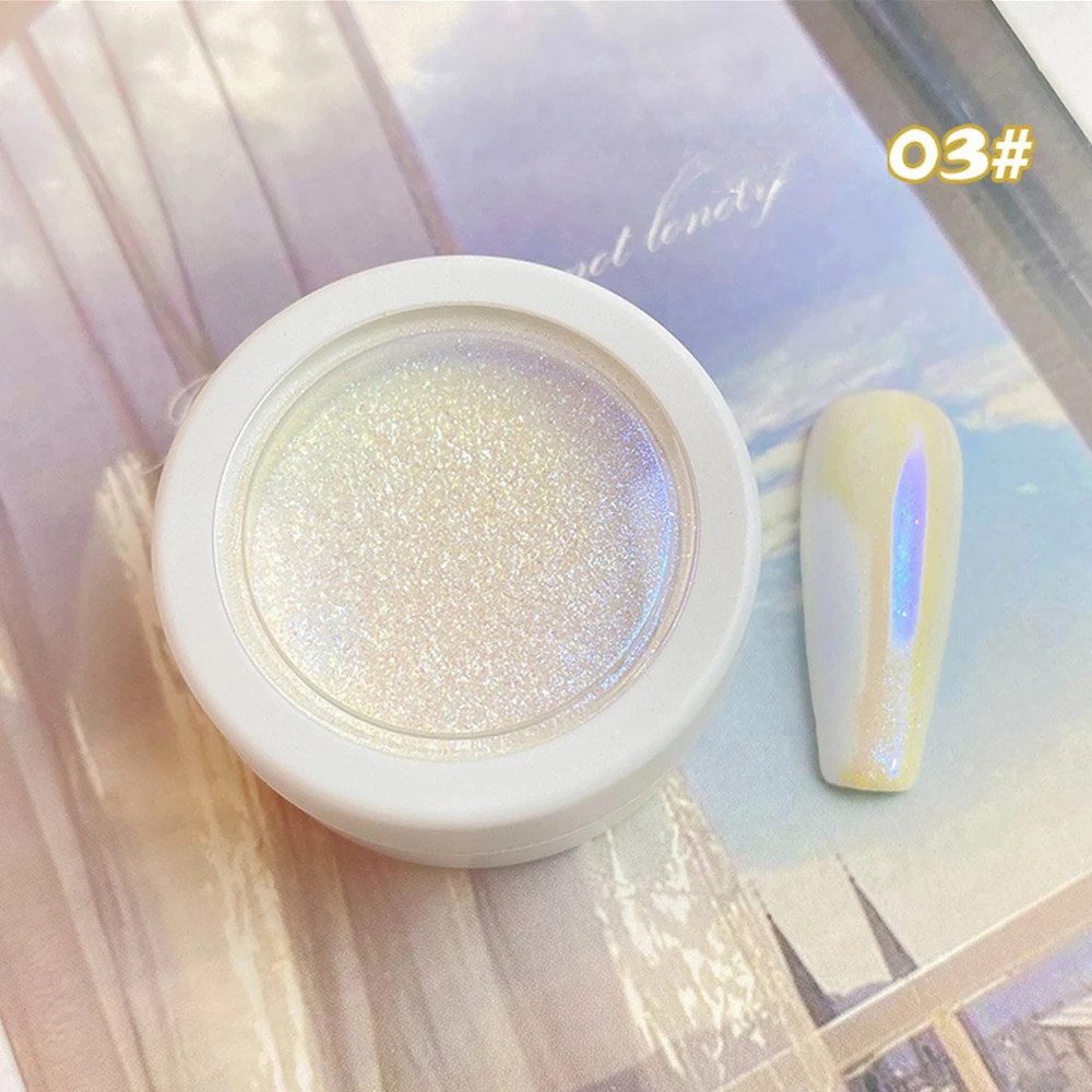 1~4PCS Holographic Lasting Beautifully Easy To Use Aurora Powder Nail Decoration Aurora Nail Powder Beauty Essentials