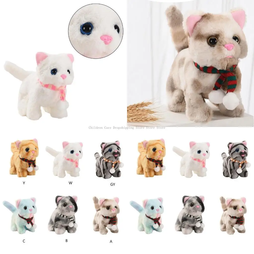 Meowing Plush Toy Simpatico animale Musicale Giocattolo da passeggio elettrico Regalo