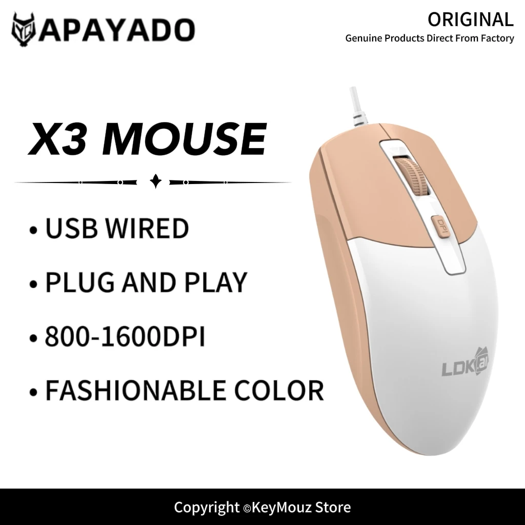 X3 Wired Gaming Mouse High Durability 15 Million Clicks 3 Adjustable DPI USB Office Mouse for PC Laptop