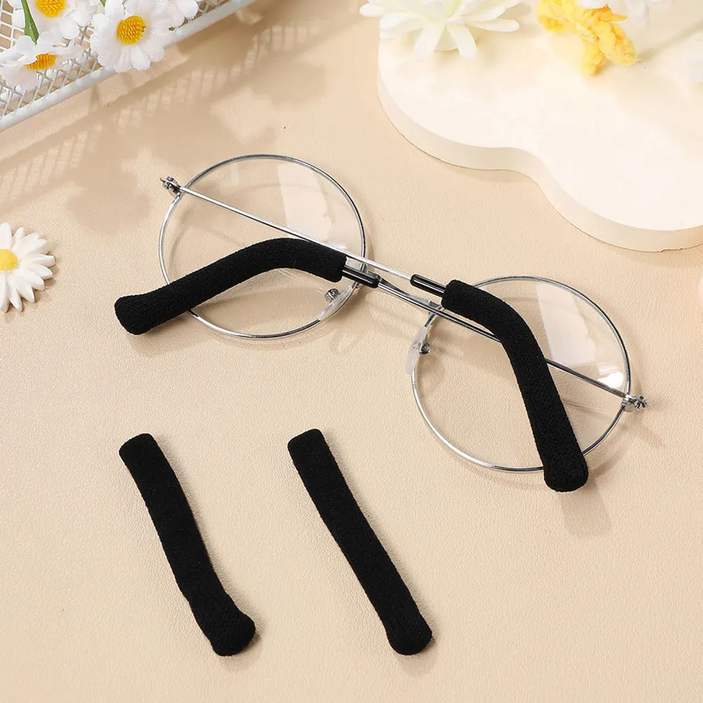 

3Pairs Anti-Slip Eyeglass Sleeves Soft Knitted Glasses Temple Tips Comfortable Ear Protectors for Daily Wear Grip Cushion