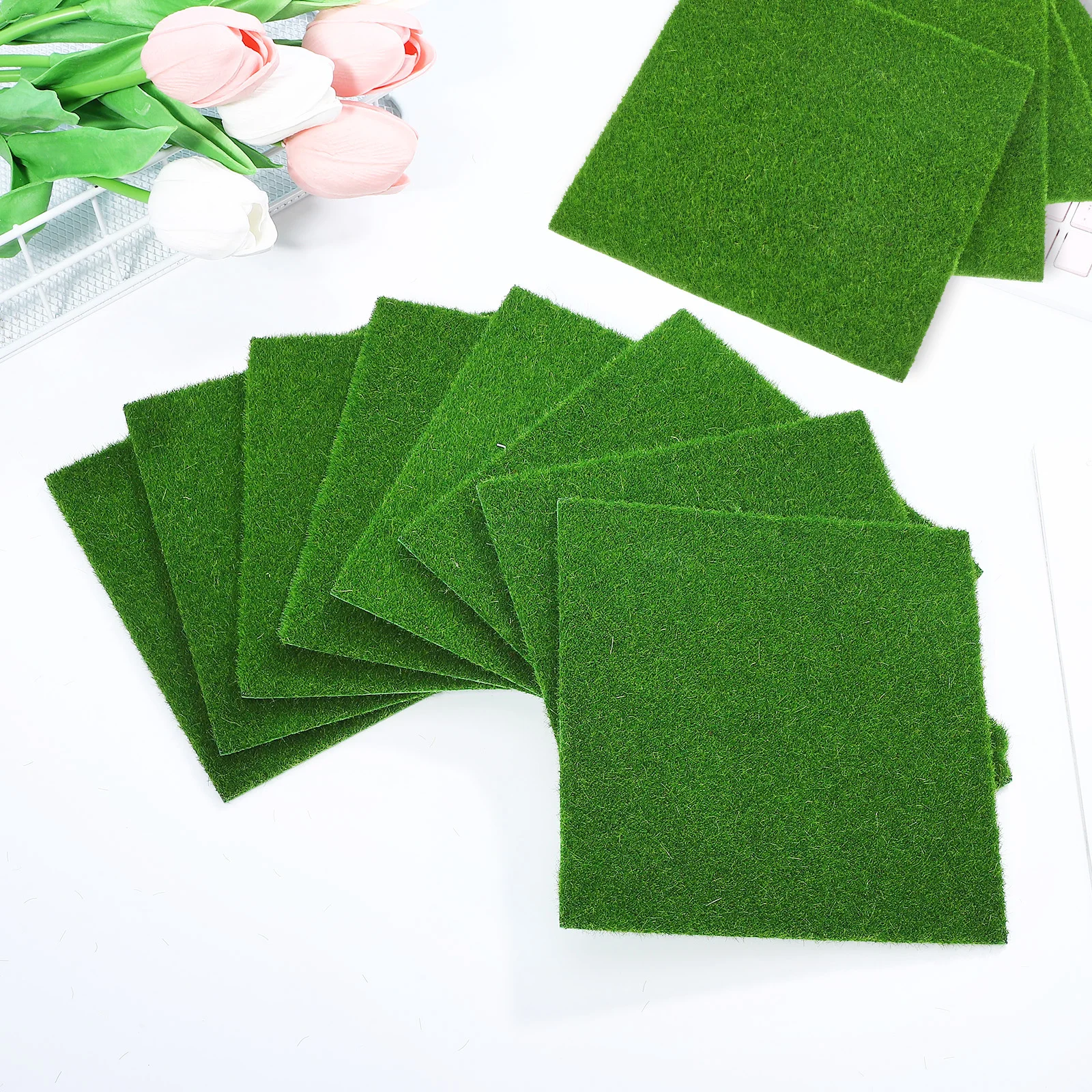 

8 Pcs Artificial Moss Lawn Fake for Crafts False Decorative Planters Plastic Indoor Plants