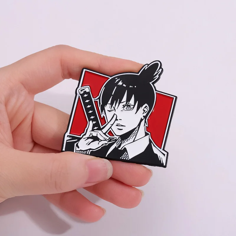 Chainsaw Man Metal Badge Japanese Anime Power Enamel Pin Brooch Cute Girl Cartoon Lapel Pins Emblem Fashion Jewelry Accessories