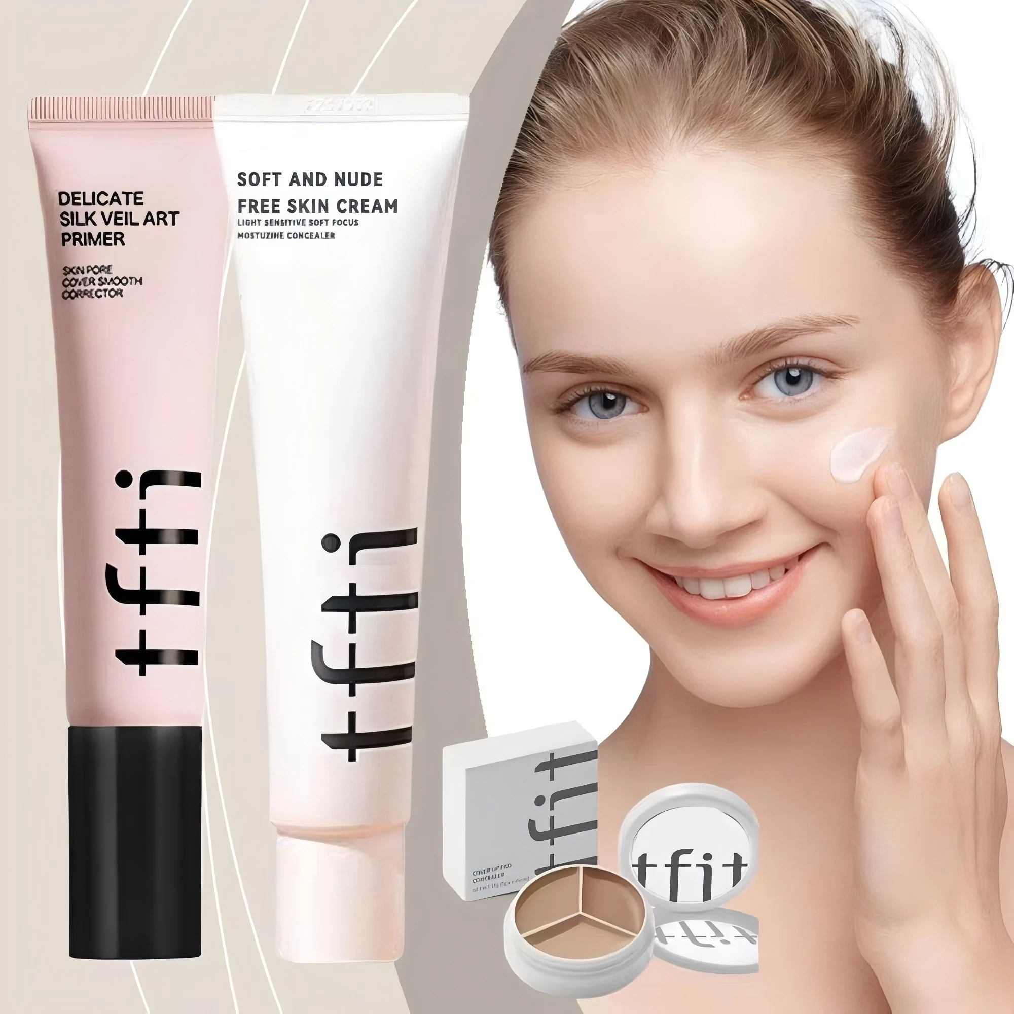 TFIT 36/100g Isolation Makeup Primer 3-color Concealer Palette Facial Foundation Cream Brightening Invisible Pore Base Makeup