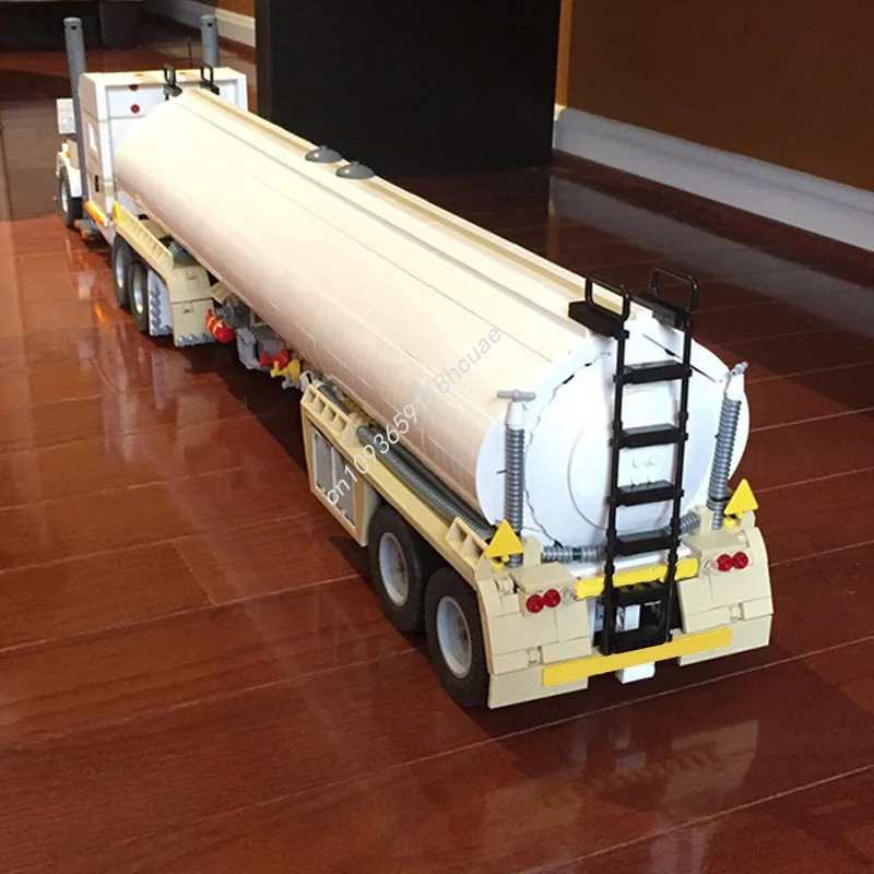 2631 قطعة MOC الناقل 1:17 مقطورة الوقود لشبه شاحنة التكنولوجيا نموذج اللبنات التراص الطوب الإبداعية لعبة طفل هدية