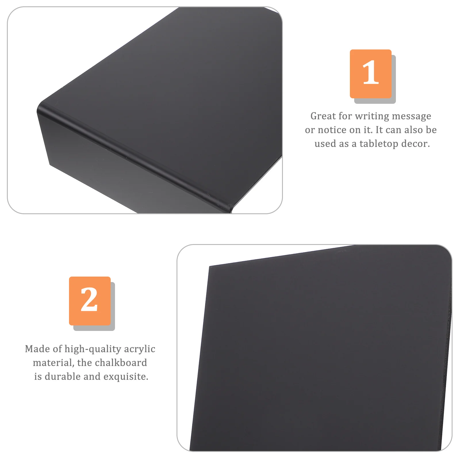 1 قطعة رسالة أكريليك صغيرة السبورة السبورة السوداء تسجيل للمنزل مكتب ديكور الكتابة إشعار عرض لوحة مذكرة قابلة للمسح #1
