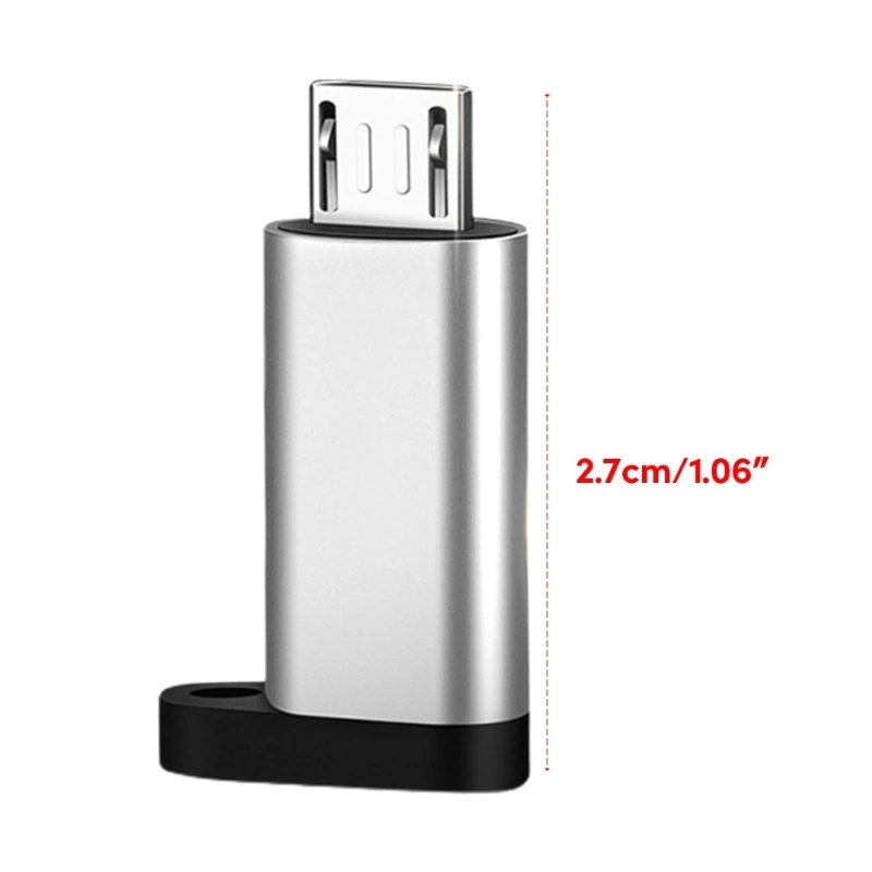 USB C Female to Micro USB Male Adapter Converter Connector with Lanyard Support Charging & Data Sync for Phone Portable