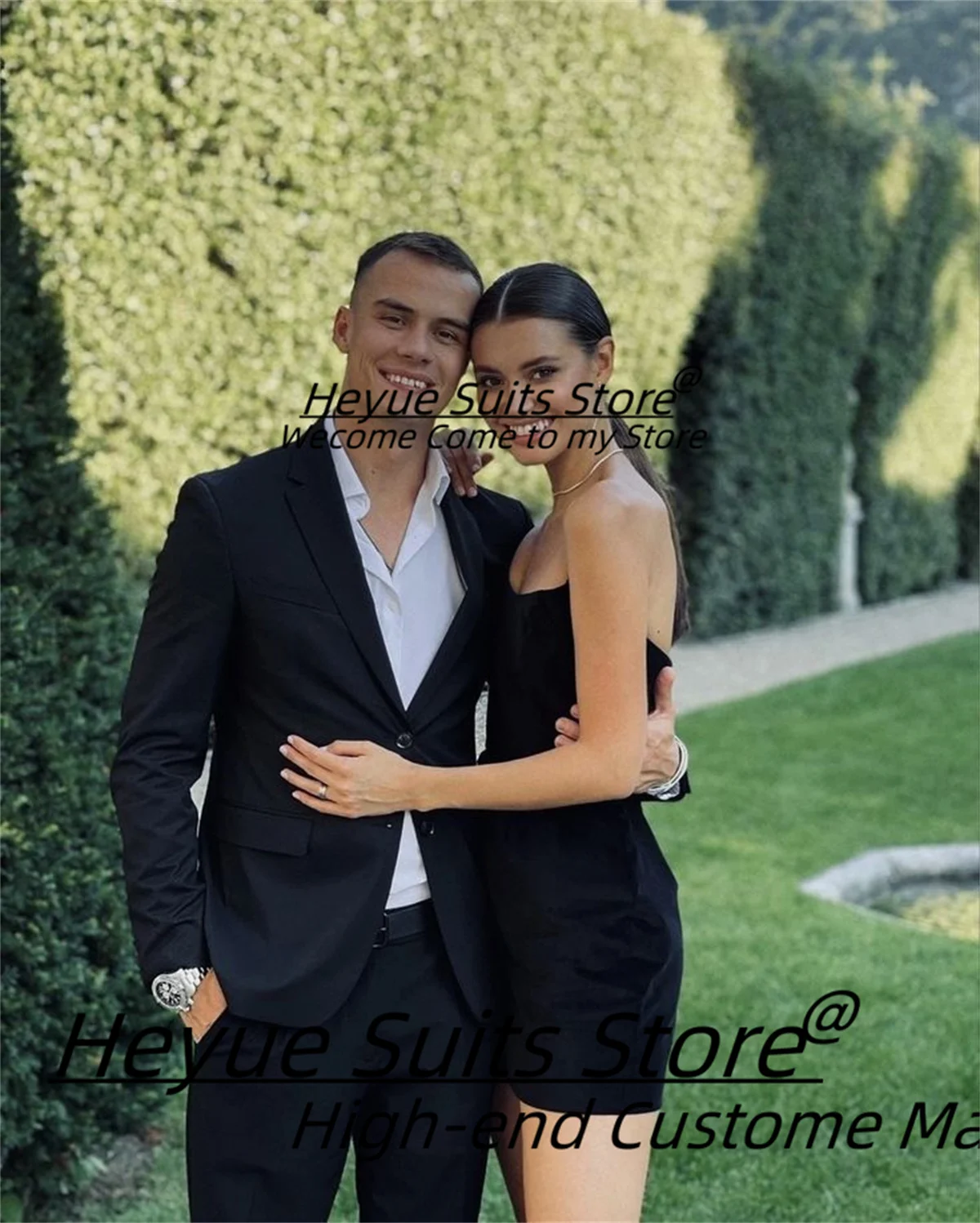 

Handsome Groom Wedding Tuxedos Black Formal Men Suits Slim Fit Notched Lapel Prom 2 Pcs Sets Business Male Blazers Costume Homme