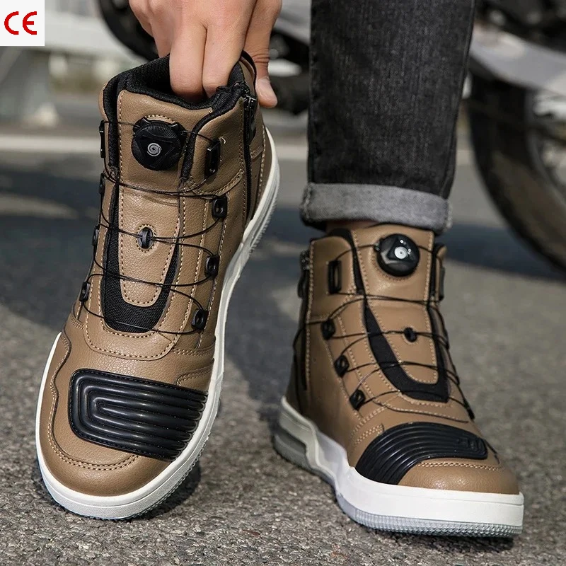 New Motorcycle Boots Men Women Knight Outdoor Riding Anti-slip Spring Sneakers Shoes Bicycle Mountain Racing Road Speed Summer