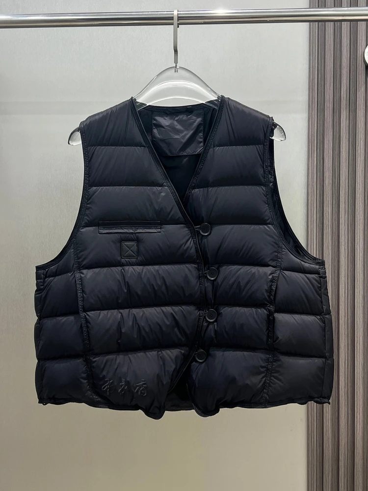 レディース Vネック 軽量 ダウンベスト 90 ホワイト ダウン シンプル インナー トレンド ジャケット 秋冬 新作