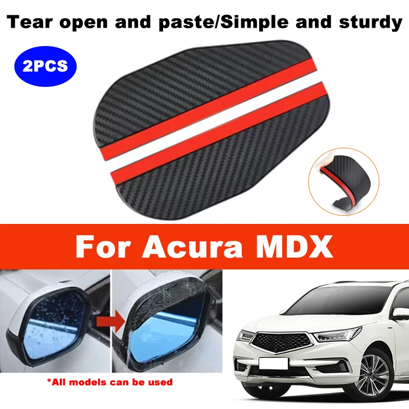 

2 pieces of carbon fiber patterned car rearview mirror rain eyebrow sun visor For Acura MDX car rearview mirror accessories