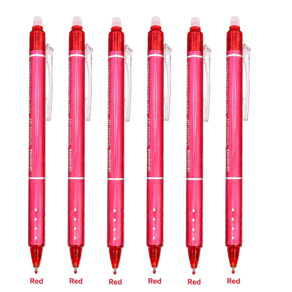 6 stuks 0,5 mm uitwisbare gelpennen met wasbaar handvat, magische navulstaven, supercapaciteit inkt, schrijfwaren voor school en kantoor.