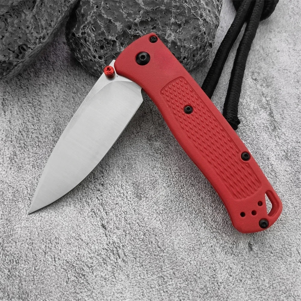 

Карманный складной нож BM Bugout 535 EDC с лезвием D2, красная нейлоновая ручка из волокна, уличный тактический нож для выживания, инструмент для кемпинга