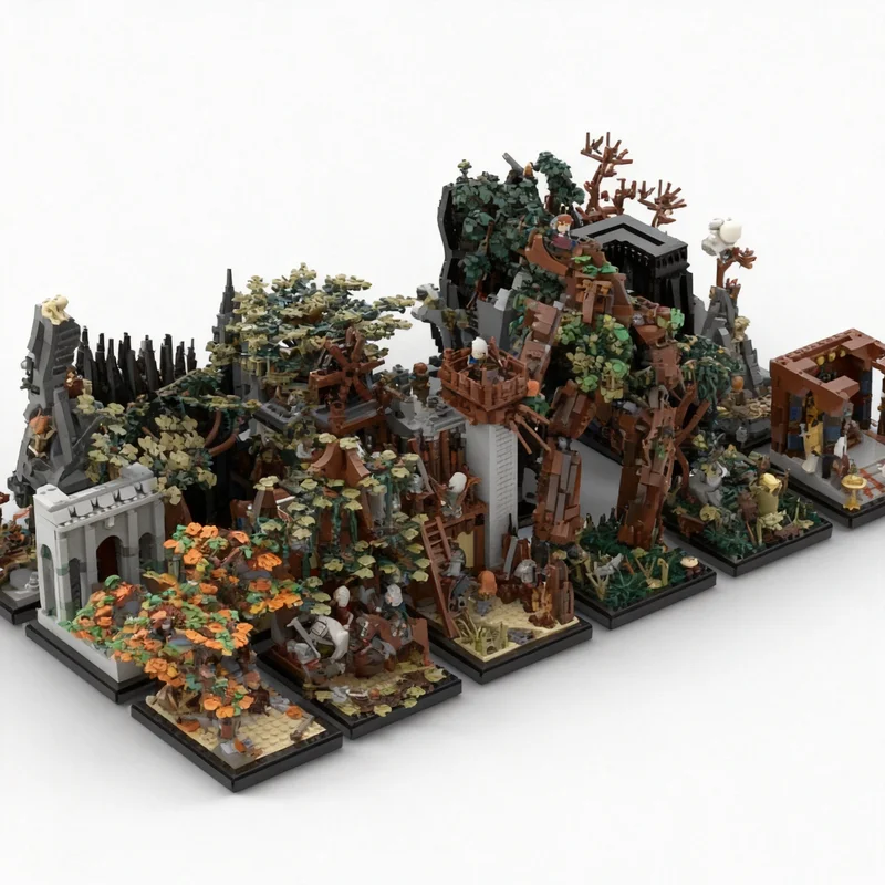 9094 Parts The Two Towers Mini Mocs From The Book MOC Model Custom Building Customize Blocks DIY Educational Toy Birthday Gifts