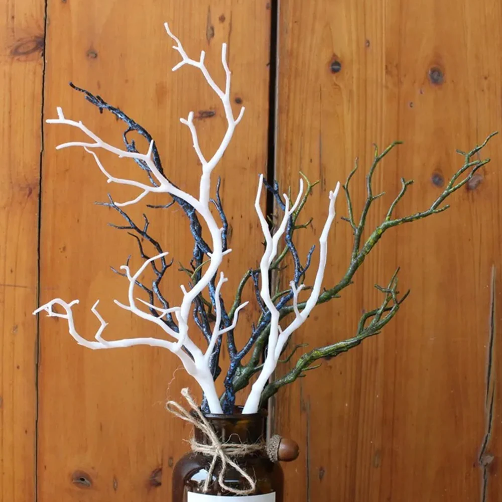 2/5pcs Plastic Branch Artificial Fake Antler Shaped Tree Twig Decorative Plants Garden Winter Home Christmas Wedding Table Decor