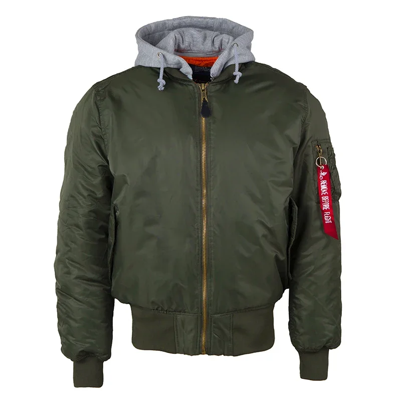 Blouson aviateur avec capuche pour hommes, MA-1, Streetwear surdimensionné, Vêtements Hip Hop, Opérabilité, Université, Hiver, AW, 2020