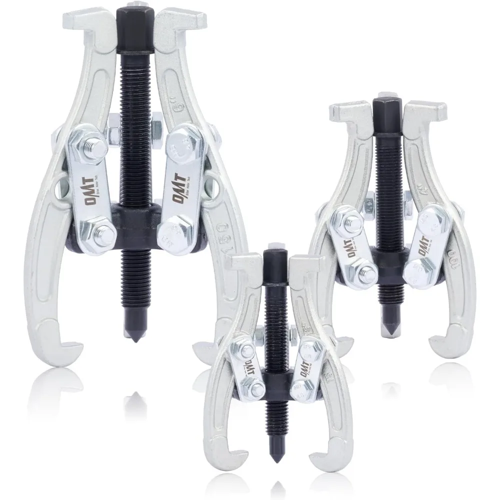 

3-Piece Gear Puller Set 3" 4" 6" 3-Jaw Puller Kit with Reversible Jaws for Pulley, Gear, Bearing & Flywheel Removal