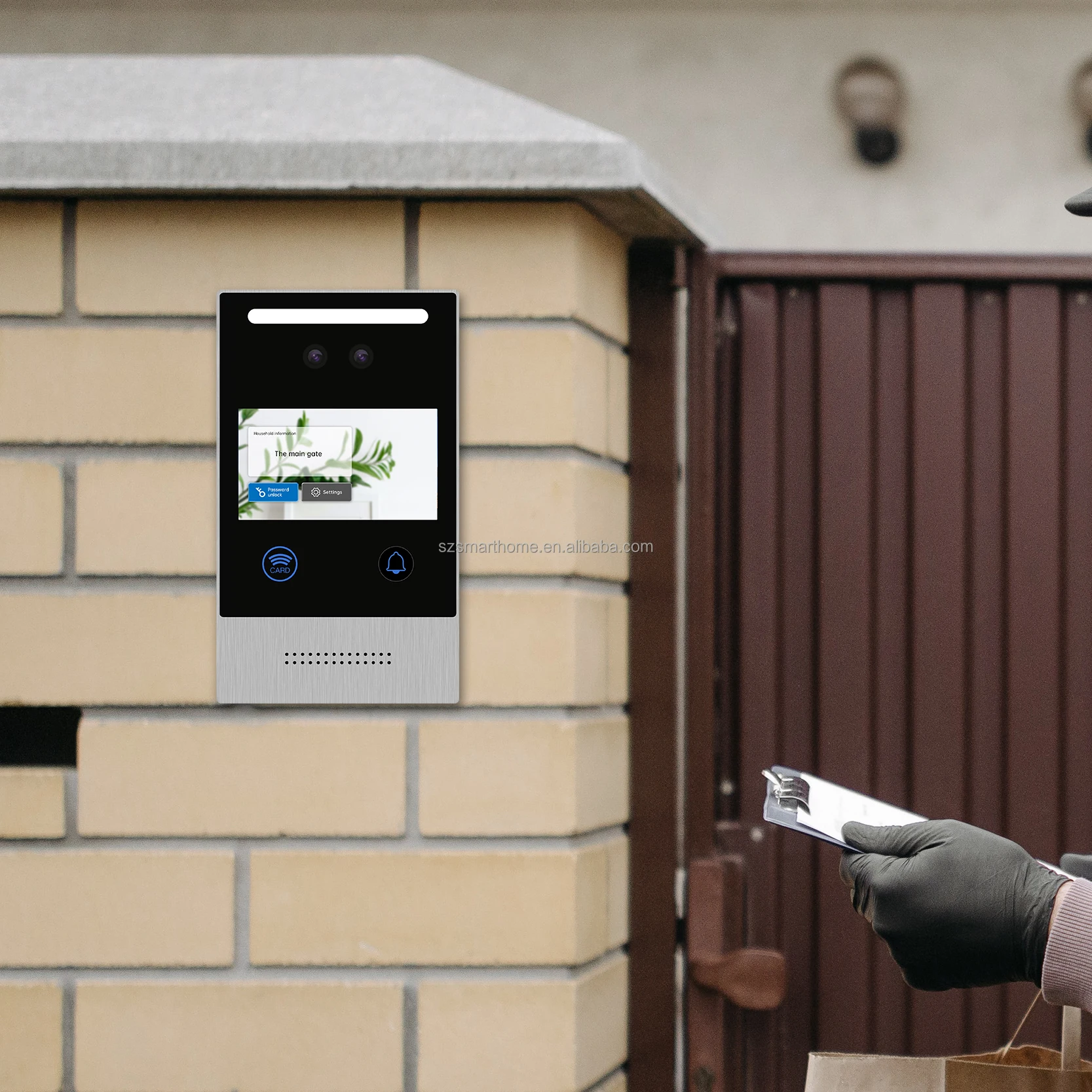 4.3 بوصة مقاوم للماء لون فيديو باب الهاتف نظام الاتصال الداخلي مع قفل مغناطيسي وحلقة جرس باب الكاميرا