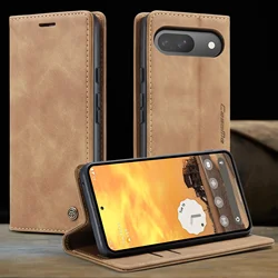 Magnetic Cards Solt Leather Wallet Case for Google Pixel 10 XL 8 9 Pro 10A 8A 7A 6A 7 Flip Plain Book Pocket Stand Phone Cover