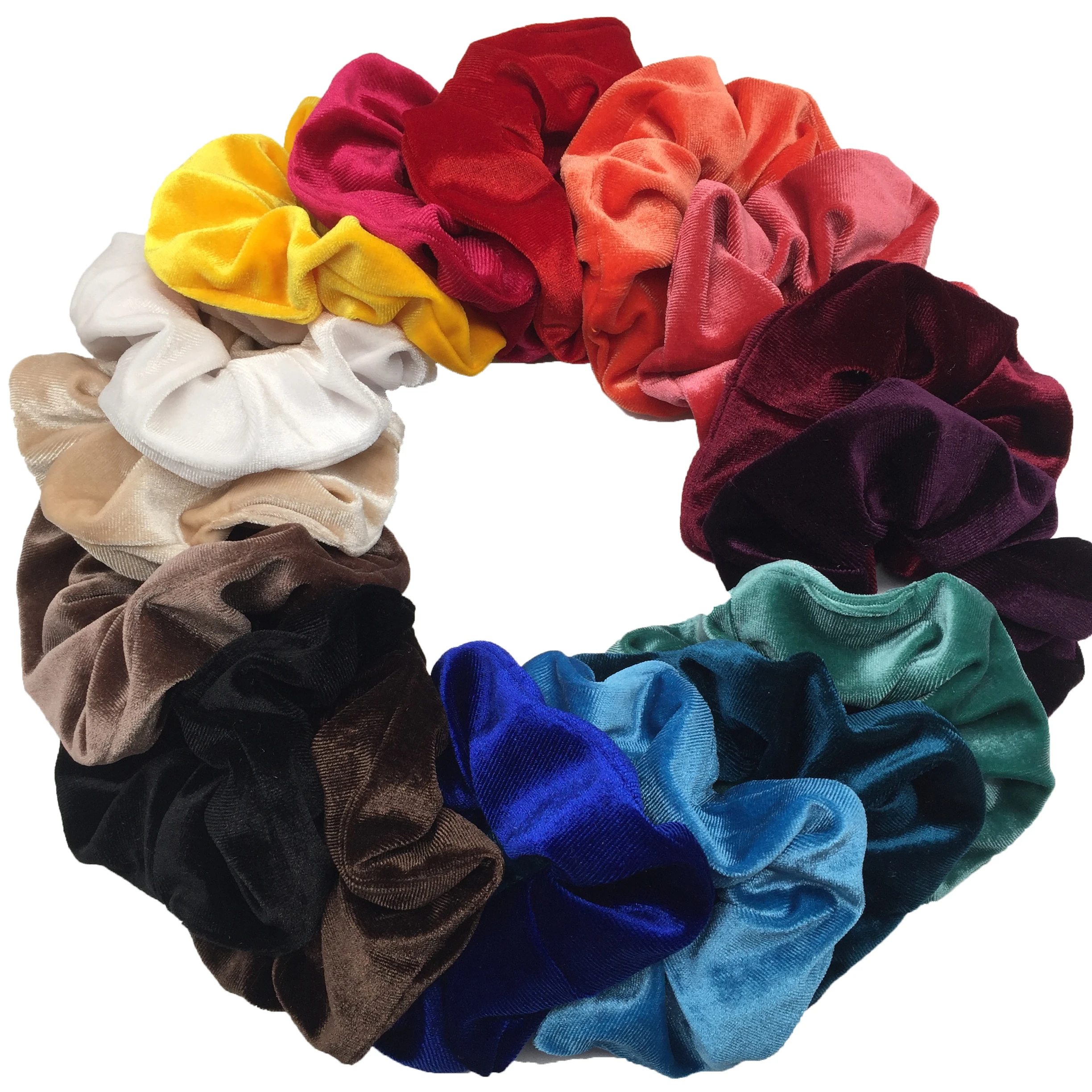 6/1pcs Velvet Scrunchies Elastic Rubber Hair Bands Women Girls Soft Solid Headbands Ponytail Holder Hair Rope Tie Accessories