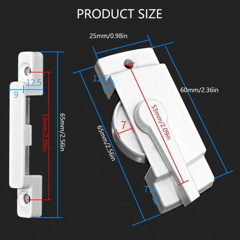 L69A Lock with Screws Zinc Alloy Sash Lock Sliding Window Lock Fittings for Vertical and Horizontal Sliding Window image 6