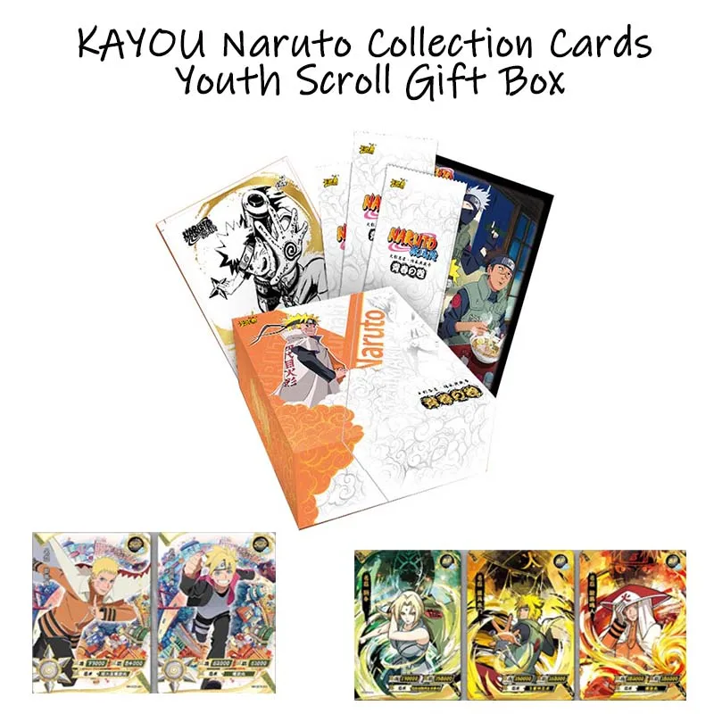 KAYOU Naruto Holo Rare Collection Cards Legendary Scroll Wave1 New Year Gift Box - Ninja Cards Board Games Christmas Gift