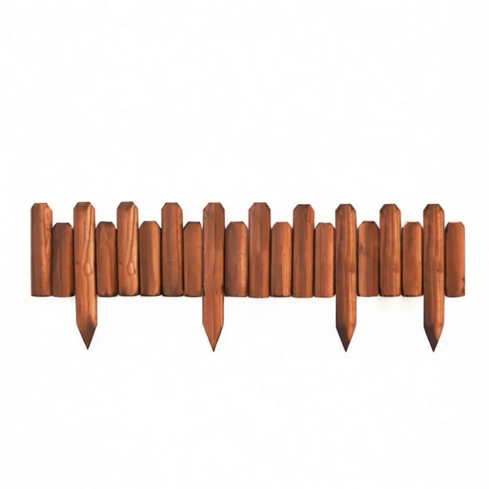 Decorative Garden Barrier Carbonized Wood Fence Outdoor Solid Timber Edging Partition Stake Yard Landscape Path Border