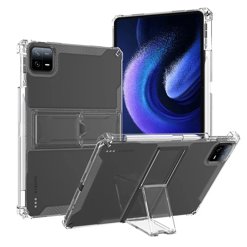 Stand Case Voor Xiaomi 5 6 5pro 6pro 11 "5pro 12.4" 6max 14 "Redmi Pad 10.6 Se 11 Cover Pen Zacht Luchtkussen Tablet Houder Shell