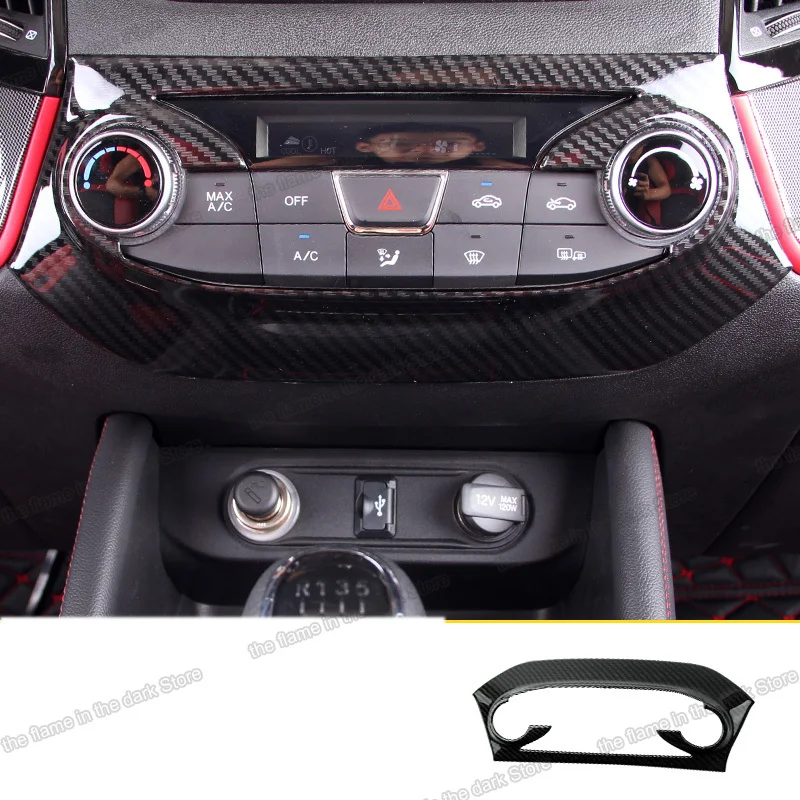 

carbon fiber car air conditioner switch control panel trim for changan cs55 2017 2018 2019 2020 2021 accessories adjust styling